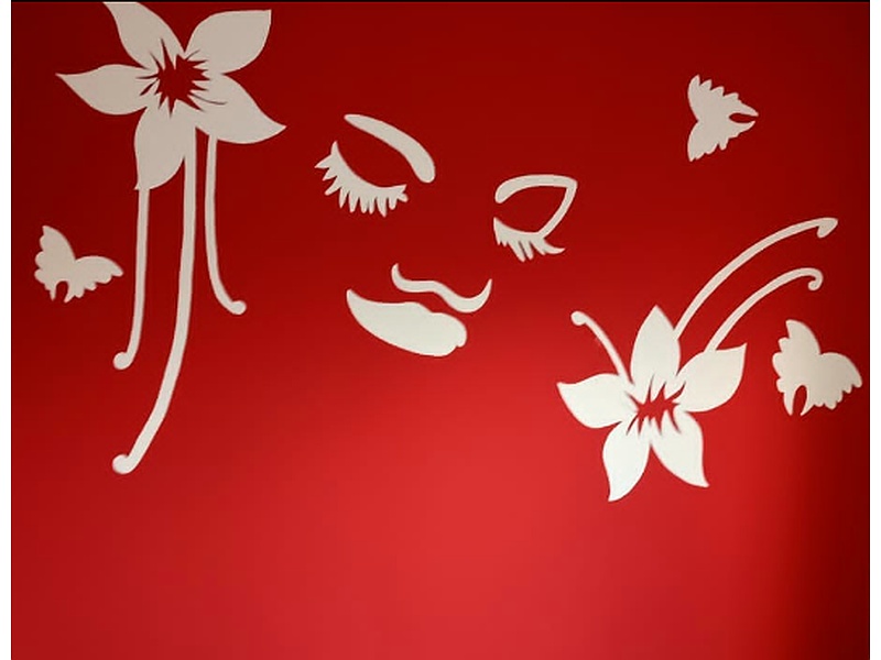 Pintura decorativa rojo y blanco Santa Cruz