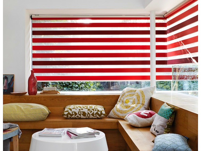 cortina enrollable roja Santa Cruz Cortinas RCV