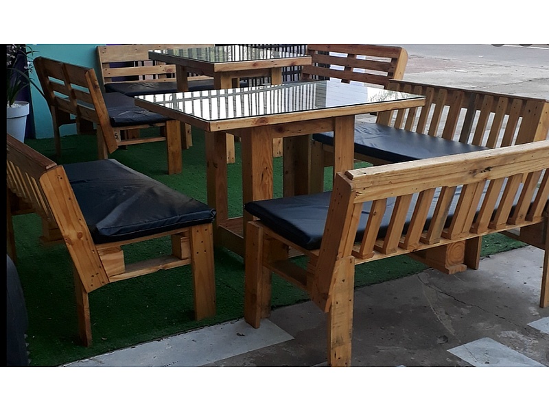 juego de comedor de exterior Santa Cruz Mueblería en palets