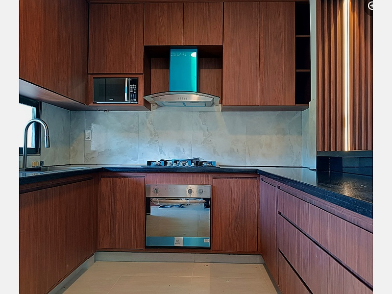 mueble cocina cafe y negro madera bolivia