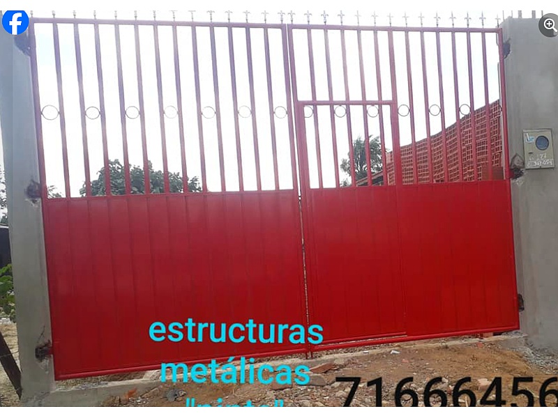 puerta tipo reja color rojo Santa Cruz Estructuras Metálicas "pinto"