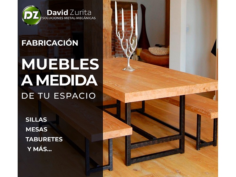 mesa de madera Santa Cruz Estructuras Metálicas "DZ"